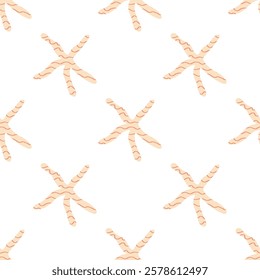 Starfish seamless pattern. Trendy pattern of starfish for wrapping paper, wallpaper, stickers, notebook cover.