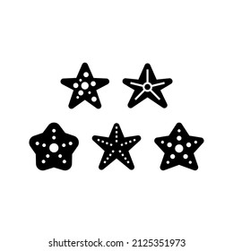 Starfish set icon isolated on white background