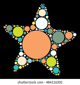 starfish shape vector design by color point