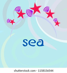 starfish shell sea vector background