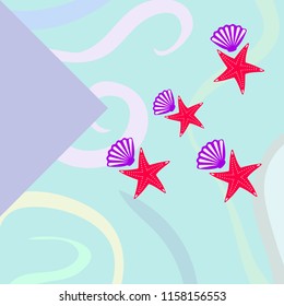 starfish shell sea vector background