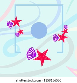 starfish shell sea vector background