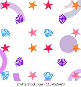starfish shell sea vector background