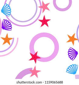 starfish shell sea vector background