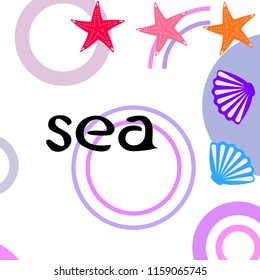 starfish shell sea vector background