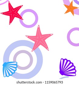 starfish shell sea vector background