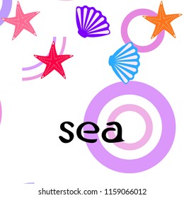 starfish shell sea vector background