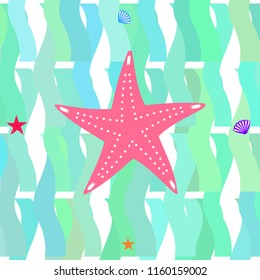 starfish shell sea vector background