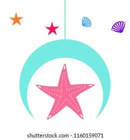 starfish shell sea vector background
