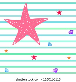 starfish shell sea vector background