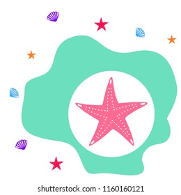 starfish shell sea vector background