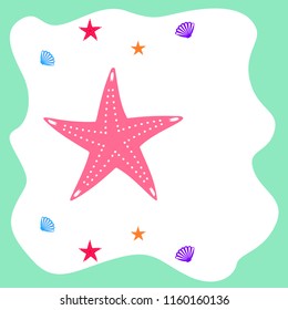 starfish shell sea vector background