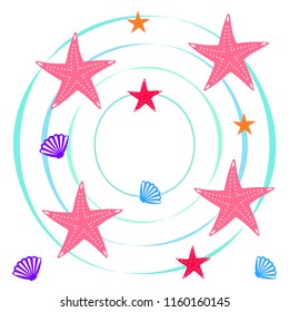 starfish shell sea vector background