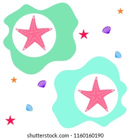 starfish shell sea vector background