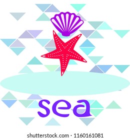 starfish shell sea vector background