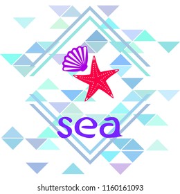 starfish shell sea vector background