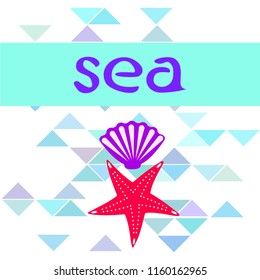 starfish shell sea vector background