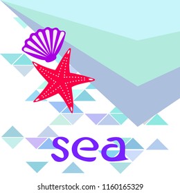 starfish shell sea vector background starfish shell sea vector background
