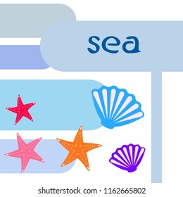 starfish shell sea vector background