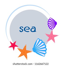 starfish shell sea vector background