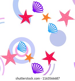 starfish shell sea vector background