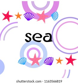 starfish shell sea vector background