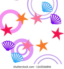 starfish shell sea vector background