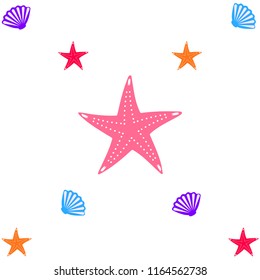 starfish shell sea vector background