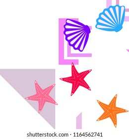 starfish shell sea vector background