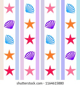 starfish shell sea vector background