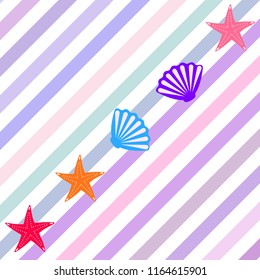 starfish shell sea vector background