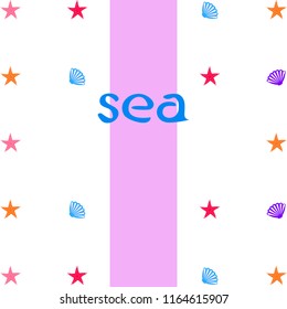 starfish shell sea vector background