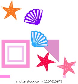 starfish shell sea vector background