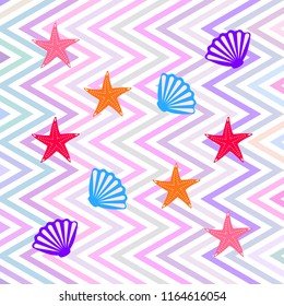 starfish shell sea vector background