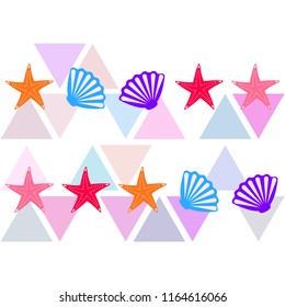 starfish shell sea vector background