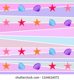 starfish shell sea vector background starfish shell sea vector background