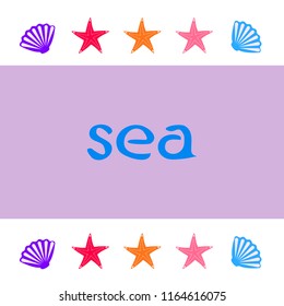 starfish shell sea vector background