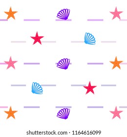 starfish shell sea vector background