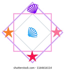 starfish shell sea vector background