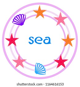 starfish shell sea vector background