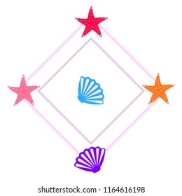starfish shell sea vector background