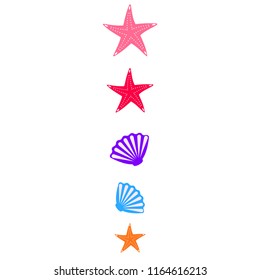 starfish shell sea vector background