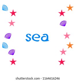 starfish shell sea vector background