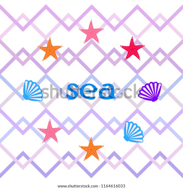 Starfish Shell Sea Vector Background Stock Vector (Royalty Free ...