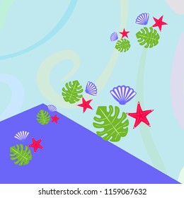 starfish shell tropical plant vector background