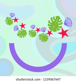 starfish shell tropical plant vector background