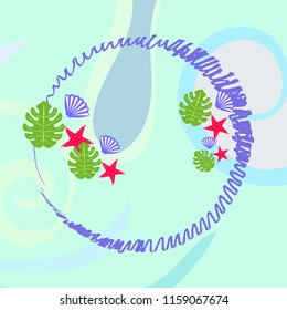 starfish shell tropical plant vector background