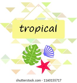 starfish shell tropical plant vector background