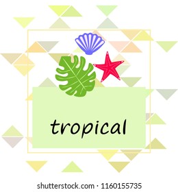 starfish shell tropical plant vector background