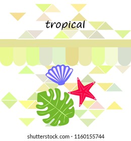 starfish shell tropical plant vector background